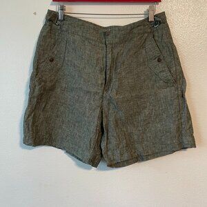 Women's Green Athleta Linen Shorts Size 12